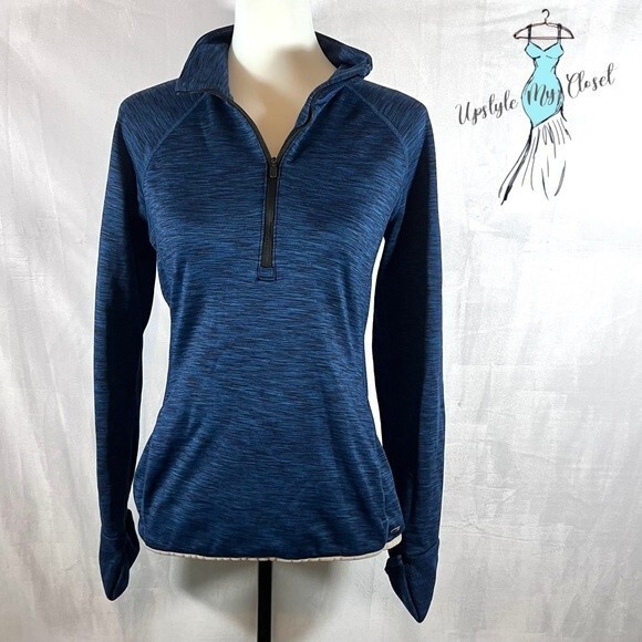 GapFit heathered blue half zip pullover workout top size medium - Picture 1 of 10
